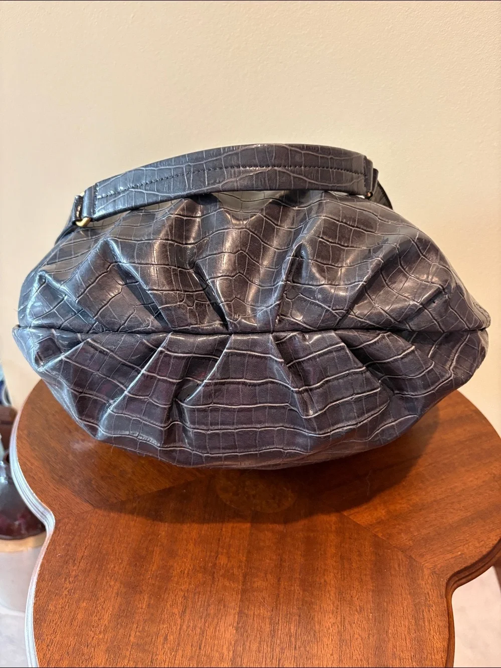 Marc by Marc Jacobs  Hobo Shoulder Bag  Croc-Embossed  laminated  Gold Hardware